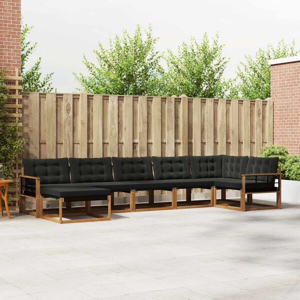 vidaXL Venkovn&iacute; pohovkov&aacute; souprava 21 pcs Přirozen&aacute; a čern&aacute;