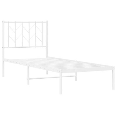 vidaXL Kovový rám postele s čelem bílý 75 x 190 cm