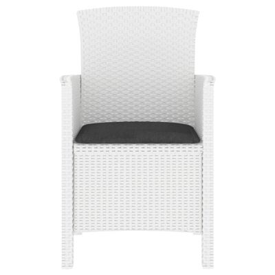 vidaXL Zahradní židle s poduškou PP ratan bílá