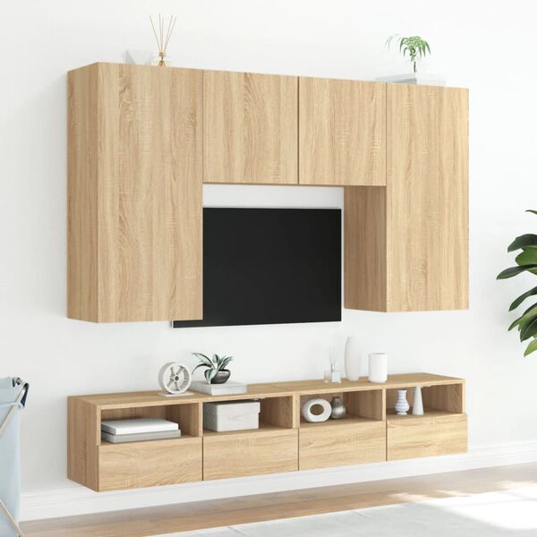vidaXL N&aacute;stěnn&eacute; TV skř&iacute;ňky 2 ks dub sonoma 80 x 30 x 30 cm kompozit
