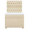 vidaXL Box spring postel s matrací krémová 90x200 cm textil