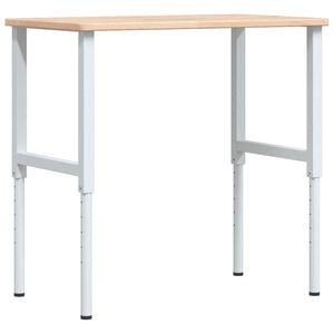 vidaXL Pracovn&iacute; stůl 100 x 60 x (71,5&ndash;98) cm masivn&iacute; dub obd&eacute;ln&iacute;kov&yacute;