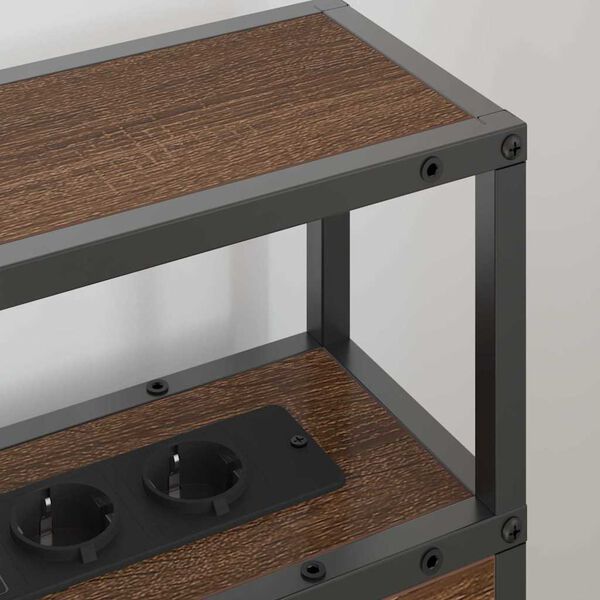 vidaXL &Uacute;ložn&eacute; čelo postele s polic&iacute; Hněd&yacute; dub 80 cm Kompozitn&iacute; dřevo