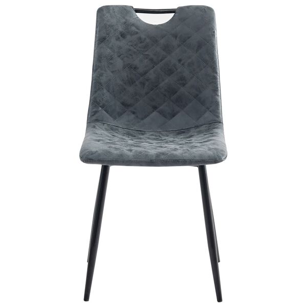 vidaXL J&iacute;deln&iacute; židle 2 ks čern&eacute; uměl&aacute; kůže