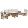 vidaXL Sada zahradn&iacute;ch pohovek 7 pcs Beige a kr&eacute;mov&aacute; b&iacute;l&aacute; polyratan