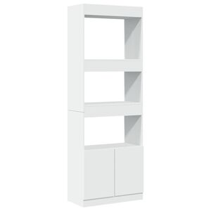 vidaXL Skř&iacute;ň highboard b&iacute;l&aacute; 63 x 33 x 180 cm kompozitn&iacute; dřevo