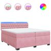 vidaXL Box spring postel s matrac&iacute; růžov&aacute; 200x200 cm samet