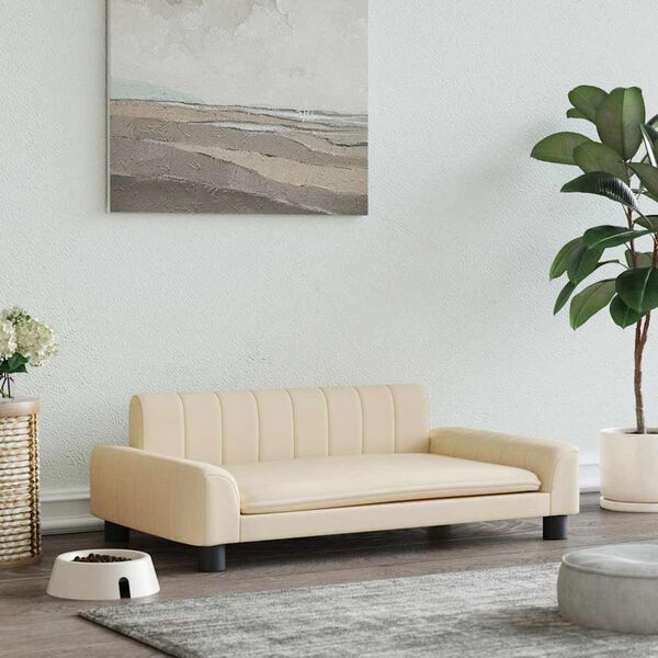 vidaXL Pelíšek pro psy krémový 90 x 53 x 30 cm textil