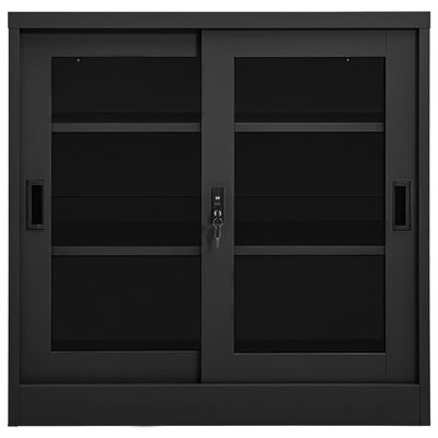 vidaXL Skříň s posuvnými dveřmi antracitová 90 x 40 x 90 cm ocel