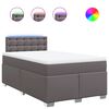 vidaXL Box spring postel s matrac&iacute; &scaron;ed&aacute; 120x190 cm uměl&aacute; kůže