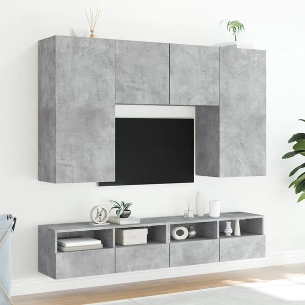 vidaXL N&aacute;stěnn&aacute; TV skř&iacute;ňka betonově &scaron;ed&aacute; 100x30x30 cm kompozitn&iacute; dřevo