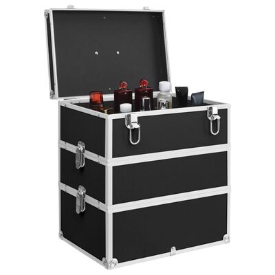 vidaXL Kosmetický kufřík 37 x 24 x 40 cm černý hliník