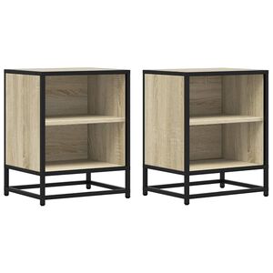 vidaXL Nočn&iacute; stolky 2 ks dub sonoma 40x31x50 cm kompozitn&iacute; dřevo a kov