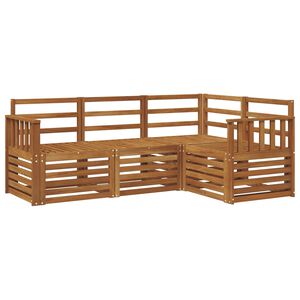 vidaXL Sedac&iacute; soupravy 4 pcs Př&iacute;rodn&iacute; Masivn&iacute; ak&aacute;tov&eacute; dřevo