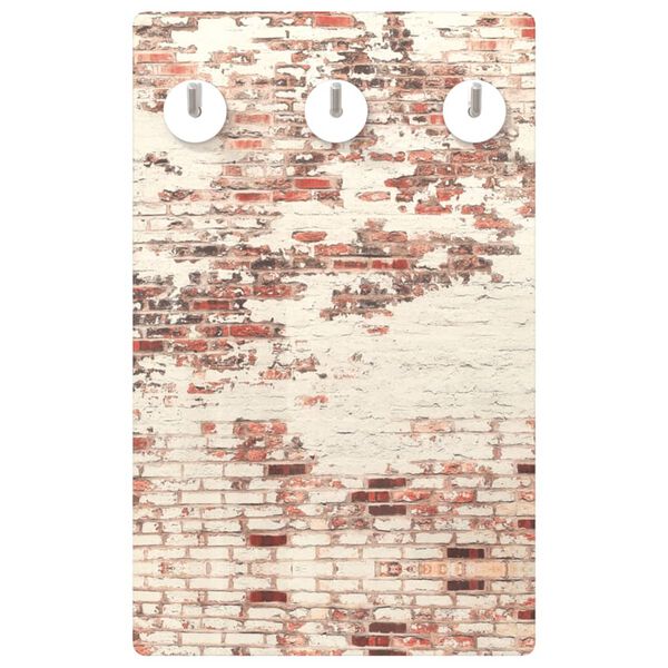 vidaXL N&aacute;stěnn&yacute; vě&scaron;&aacute;k 40 x 25 cm tvrzen&eacute; sklo cihlov&aacute; zeď