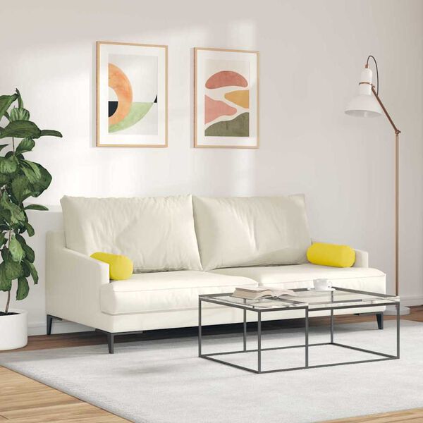 vidaXL Polštáře 2 pcs Světlá žlutá Ø 15 x 40 cm textil