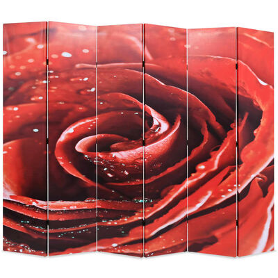 vidaXL Skládací paraván 228 x 170 cm růže červený