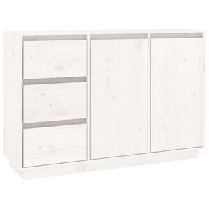 vidaXL Př&iacute;born&iacute;k b&iacute;l&yacute; 111 x 34 x 75 cm masivn&iacute; borov&eacute; dřevo