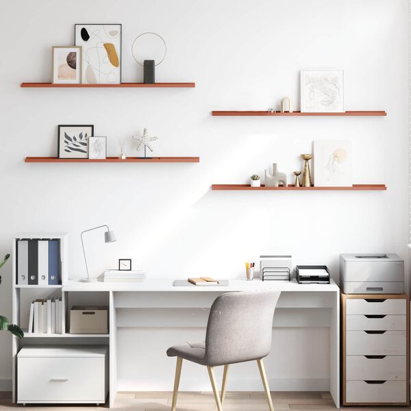 vidaXL N&aacute;stěnn&aacute; polička 4 pcs Červen&aacute; 115 x 9 x 3 cm kompozitn&iacute; dřevo