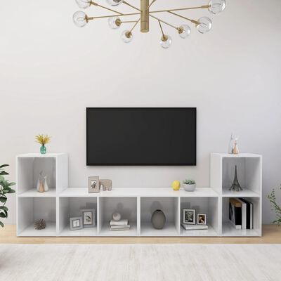vidaXL TV skříňky 4 ks bílé vysoký lesk 72 x 35 x 36,5 cm dřevotříska