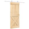 vidaXL Posuvn&eacute; dveře Př&iacute;rodn&iacute; a b&iacute;l&aacute; 80 x 210 cm Masivn&iacute; borov&eacute; dřevo