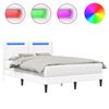 vidaXL R&aacute;m postele s LED p&aacute;sky s čelo B&iacute;l&aacute; 120 x 190 cm Uměl&aacute; kůže