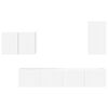vidaXL Sada televizn&iacute;ho n&aacute;stěnn&eacute;ho kabinetu N&aacute;stěnn&yacute; 4 pcs B&iacute;l&aacute;