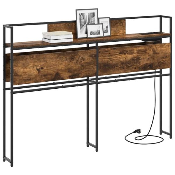 vidaXL &Uacute;ložn&eacute; čelo postele s čelo Kouřov&yacute; dub 135 cm Kompozitn&iacute; dřevo