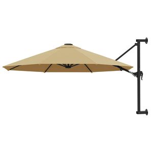 vidaXL N&aacute;stěnn&yacute; slunečn&iacute;k s kovovou tyč&iacute; 300 cm barva taupe