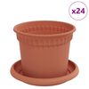 vidaXL Květin&aacute;če 24 pcs Cihlově červen&aacute; &Oslash; 12,5 x 10 cm Plast