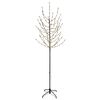 vidaXL LED v&aacute;nočn&iacute; strom Čern&aacute; 47 x 210 cm Ocel 180 LED