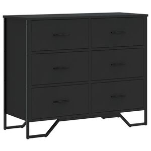 vidaXL Komoda čern&aacute; 91 x 35,5 x 74,5 cm kompozitn&iacute; dřevo
