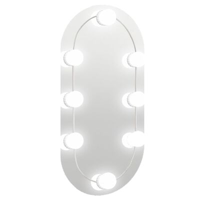 vidaXL Zrcadlo s LED světly 40 x 20 cm sklo oválné