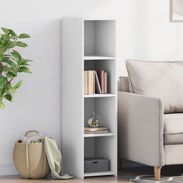 vidaXL Skř&iacute;ň highboard b&iacute;l&aacute; 30 x 41 x 124 cm kompozitn&iacute; dřevo