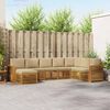 vidaXL Rohov&aacute; sofa sada 8 pcs Přirozen&aacute; a B&eacute;žov&aacute; Masivn&iacute; ak&aacute;tov&eacute; dřevo