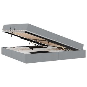 vidaXL Postel s &uacute;ložn&yacute;m prostorem a matrac&iacute; Světle &scaron;ed&aacute; 200 x 200 cm