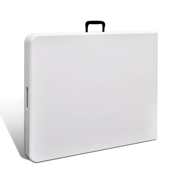 vidaXL Skl&aacute;dac&iacute; zahradn&iacute; stůl b&iacute;l&yacute; 180 x 75 x 74 cm HDPE