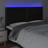 vidaXL Čelo postele s LED čern&eacute; 180x5x118/128 cm textil