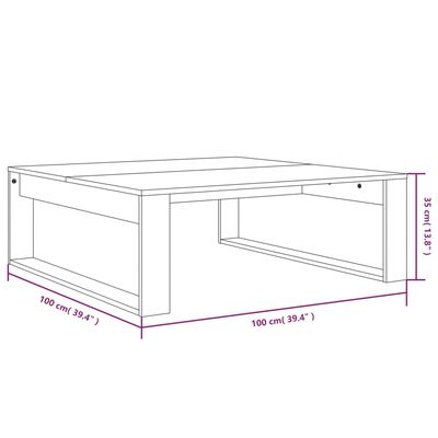 vidaXL Konferenční stolek hnědý dub 100 x 100 x 35 cm kompozitní dřevo