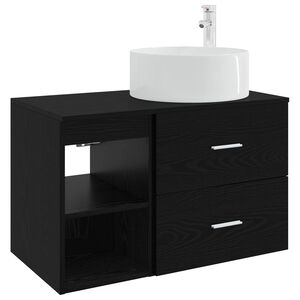 vidaXL Sada koupelnov&eacute;ho n&aacute;bytku 2 pcs Čern&yacute; dub Kompozitn&iacute; dřevo