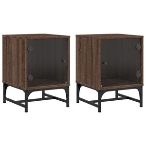 vidaXL Bedside Cabinet 2 ks Brown Oak 13.8x14.6x19.7 in