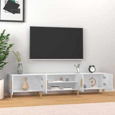 vidaXL TV skříňka bílá vysoký lesk 180 x 31,5 x 40 cm kompozitní dřevo