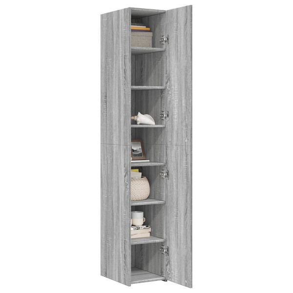 vidaXL Skř&iacute;ň highboard &scaron;ed&aacute; sonoma 30 x 42,5 x 185 cm kompozitn&iacute; dřevo