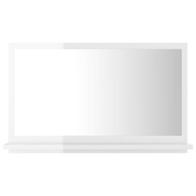 vidaXL Koupelnové zrcadlo bílé vysoký lesk 60x10,5x37 cm dřevotříska