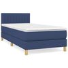 vidaXL Box spring postel s matrac&iacute; modr&aacute; 90x190 cm textil