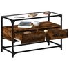 vidaXL TV skř&iacute;ňka se skleněnou deskou kouřov&yacute; dub 80x35x51 cm kompozit