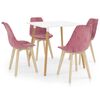 vidaXL 5dílný jídelní set růžový