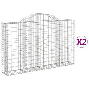 vidaXL Klenut&eacute; gabionov&eacute; ko&scaron;e 2 ks 200x30x120/140cm pozinkovan&eacute; železo