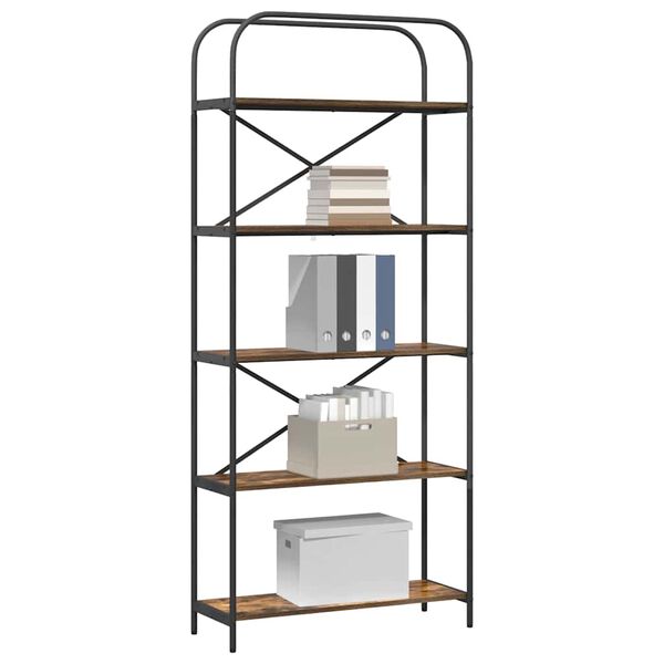 vidaXL Knihovna Kouřov&yacute; dub 80 x 30 x 183 cm Kompozitn&iacute; dřevo