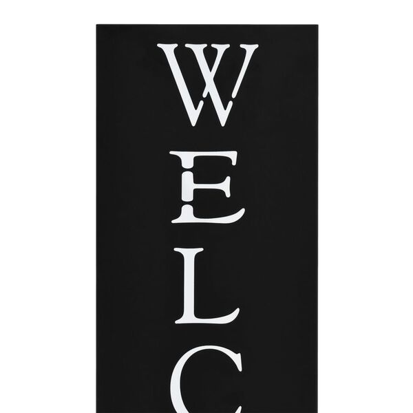 vidaXL Stojan na deštníky Welcome ocelový černý